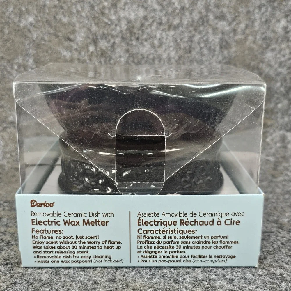 Darice Embossed Electric Ceraminc Wax Warmer, Black, New in box